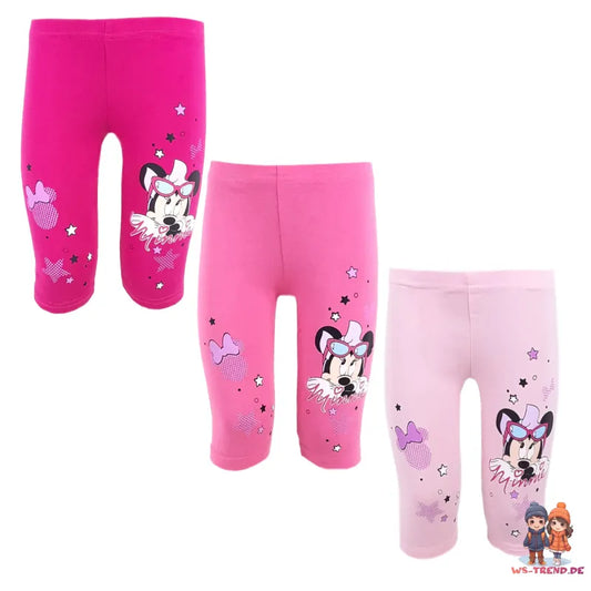 Disney Minnie Maus Capri Leggings - Pink Rosa 98 bis 128 cm - WS-Trend.de Kinder Mädchen