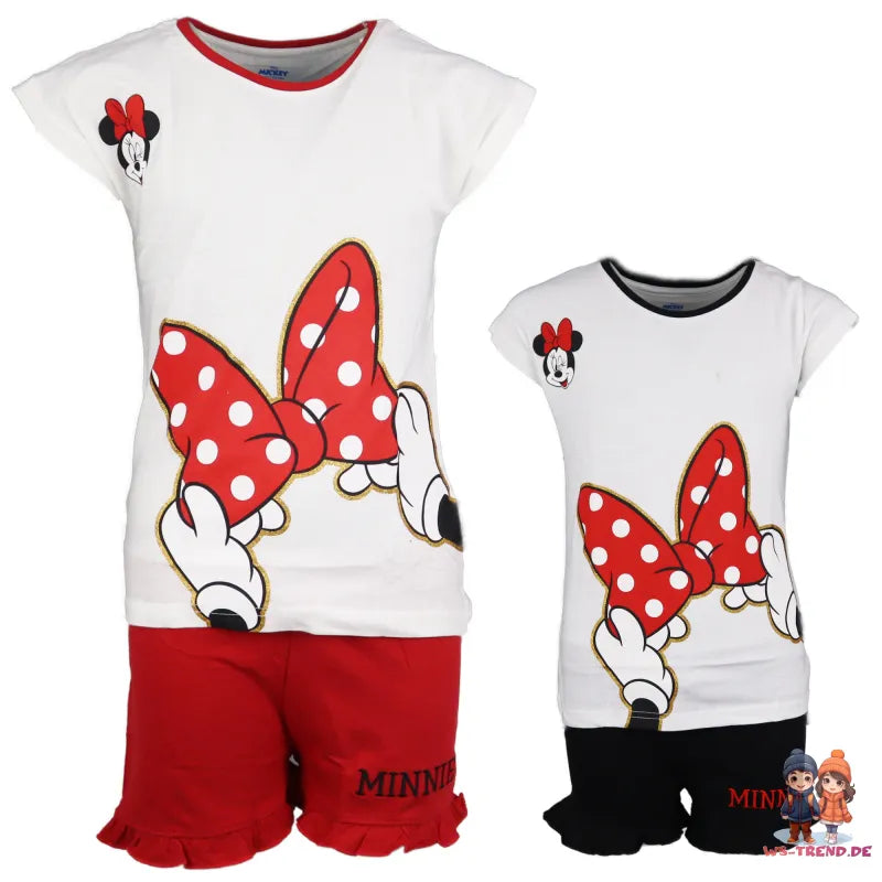 Disney Minnie Maus Jugend Pyjama - WS-Trend.de Mädchen kurzarm Schlafanzug 134-164 Baumwolle