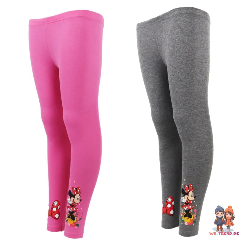 Disney Minnie Maus Kinder Leggings Sporthose - WS-Trend.de Mädchen Grau Rosa