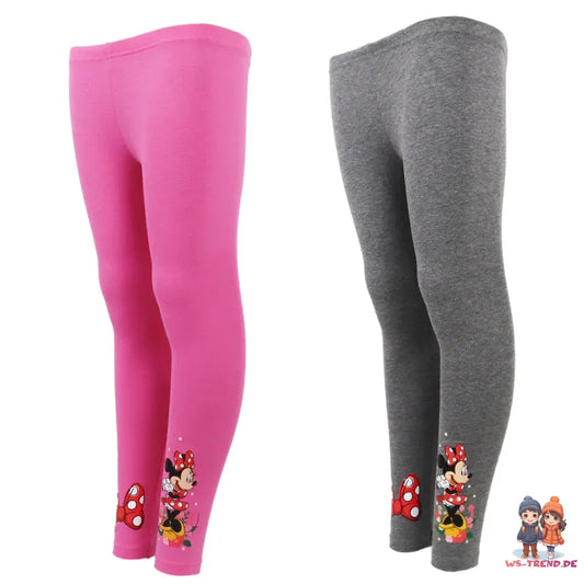 Disney Minnie Maus Kinder Leggings Sporthose - WS-Trend.de Mädchen Grau Rosa