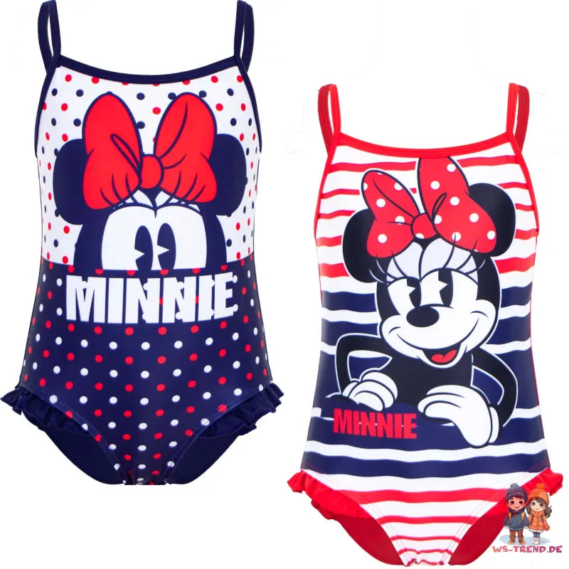 Disney Minnie Maus Kinder Mädchen Badeanzug - WS-Trend.de Bademode 98 -128 NEU Blau