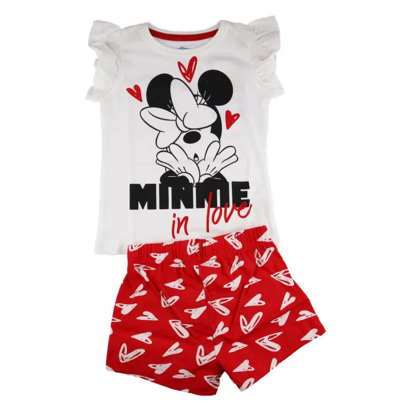 Disney Minnie Maus Kinder Pyjama - WS-Trend.de Mouse Schlafanzug kurz 98 - 128 Baumwolle