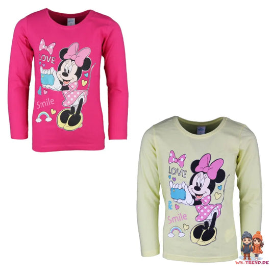 Disney Minnie Maus Love Smile Kinder langarm T-Shirt - WS-Trend.de Mädchen 104 bis 134 Baumwolle