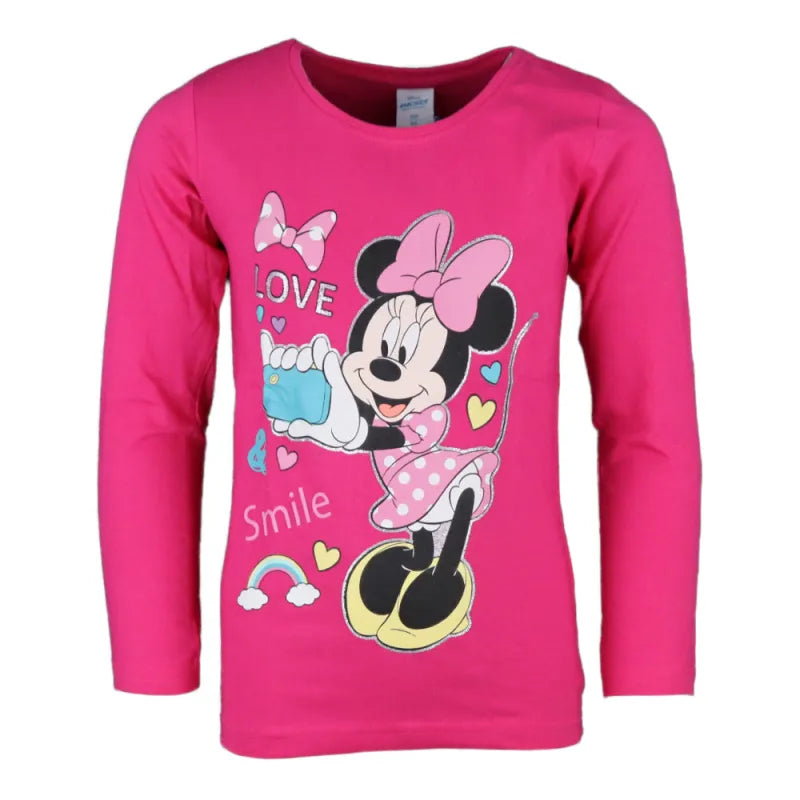 Disney Minnie Maus Love Smile Kinder langarm T-Shirt - WS-Trend.de Mädchen 104 bis 134 Baumwolle