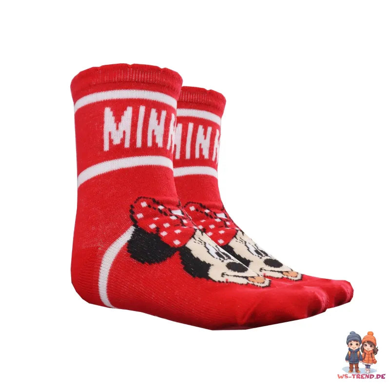 Disney Minnie Maus Mädchen Sneaker Socken 3er Pack - WS-Trend.de Kinder lange Pink im 3-er 23 bis 38