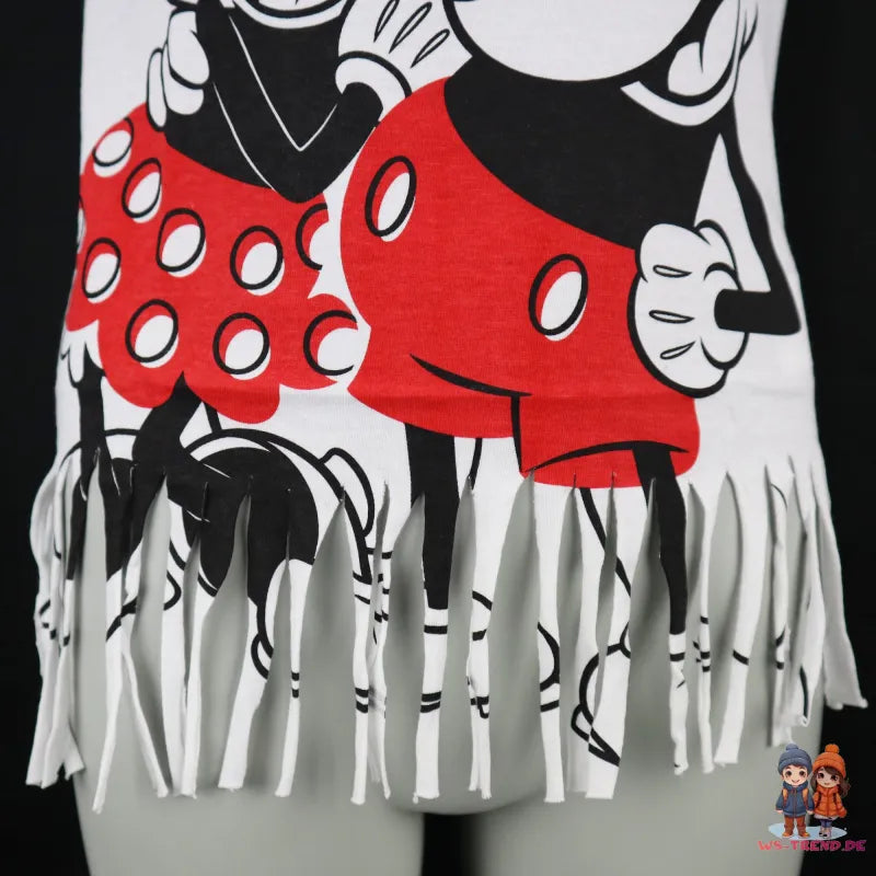 Disney Minnie und Mickey Maus Kinder kurzarm Fransen T-Shirt - WS-Trend.de Mädchen Baumwolle