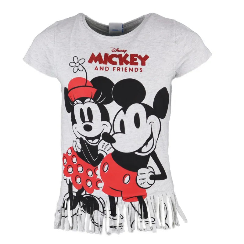 Disney Minnie und Mickey Maus Kinder kurzarm Fransen T-Shirt - WS-Trend.de Mädchen Baumwolle