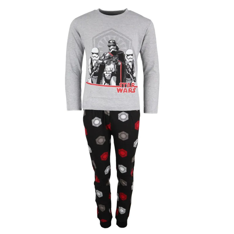 Disney Star Wars Storm Trooper Kinder lang Pyjama Schlafanzug WS Trend.de 110 bis 140 Weiß Grau