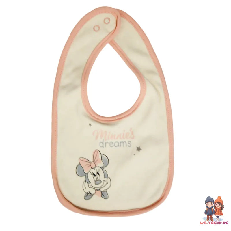 Disney Minnie Maus Baby 4 tlg Set Body Hose Lätzchen Mütze - WS-Trend.de Gr. 56 - 74 Baumwolle