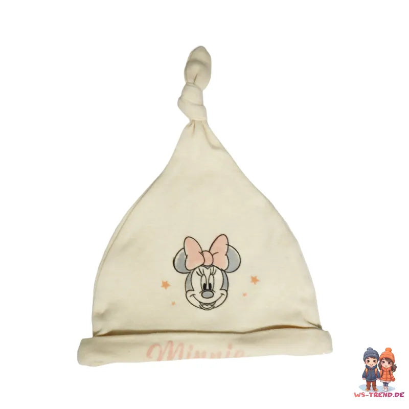 Disney Minnie Maus Baby 4 tlg Set Body Hose Lätzchen Mütze - WS-Trend.de Gr. 56 - 74 Baumwolle