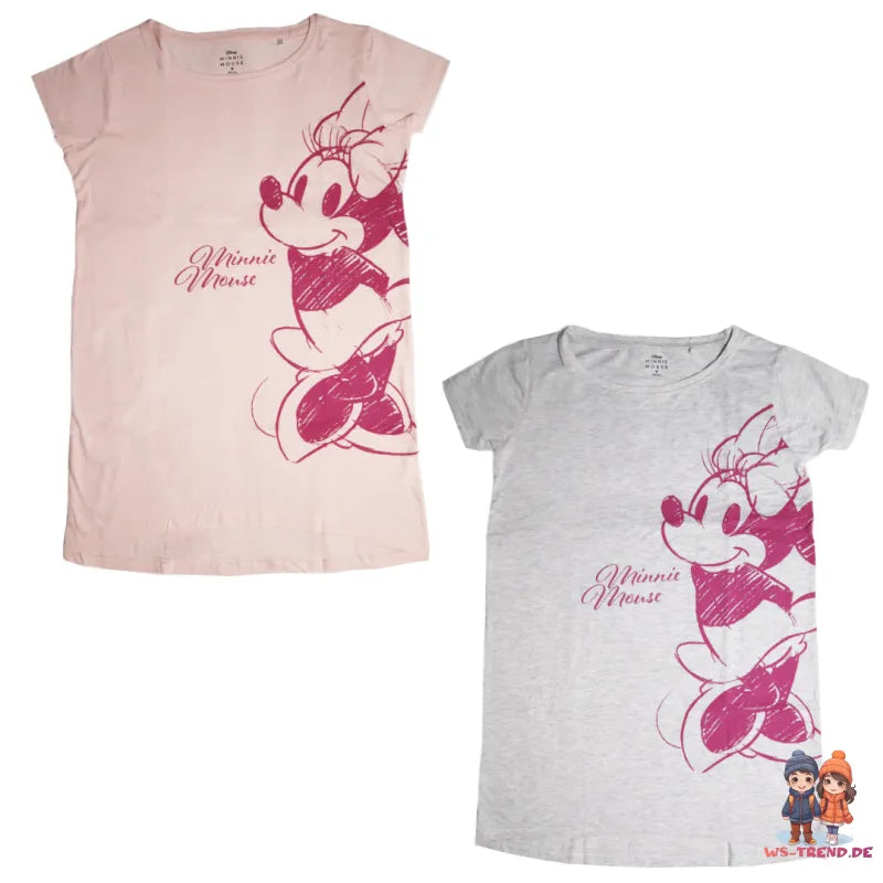 Disney Minnie Maus Damen kurzarm Schlafshirt Nachthemd - WS-Trend.de XS-XL