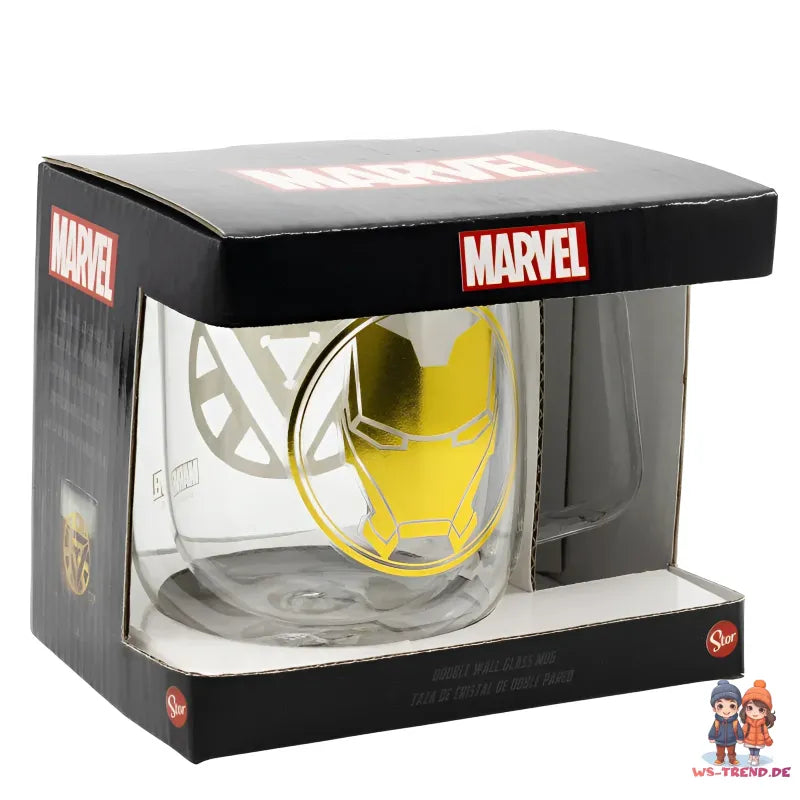 Marvel Iron Man doppelwandige Kaffeetasse Teetasse Glastasse 290 ml - WS-Trend.de