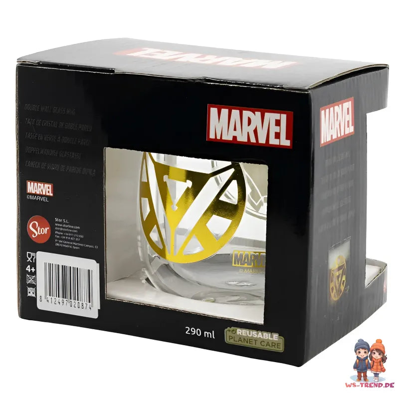 Marvel Iron Man doppelwandige Kaffeetasse Teetasse Glastasse 290 ml - WS-Trend.de
