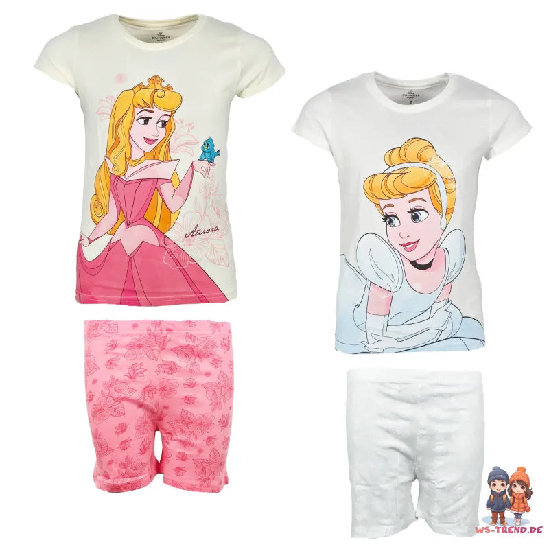 Disney Cinderella Rapunzel Kinder Schlafanzug Pyjama - WS-Trend.de Gr. 92-128 100% Baumwolle