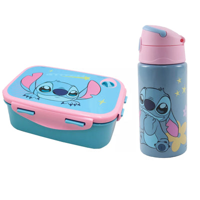 Disney Lilo und Stitch Angel 2 tlg. Set Brotdose plus Alu - Trinkflasche 500 ml