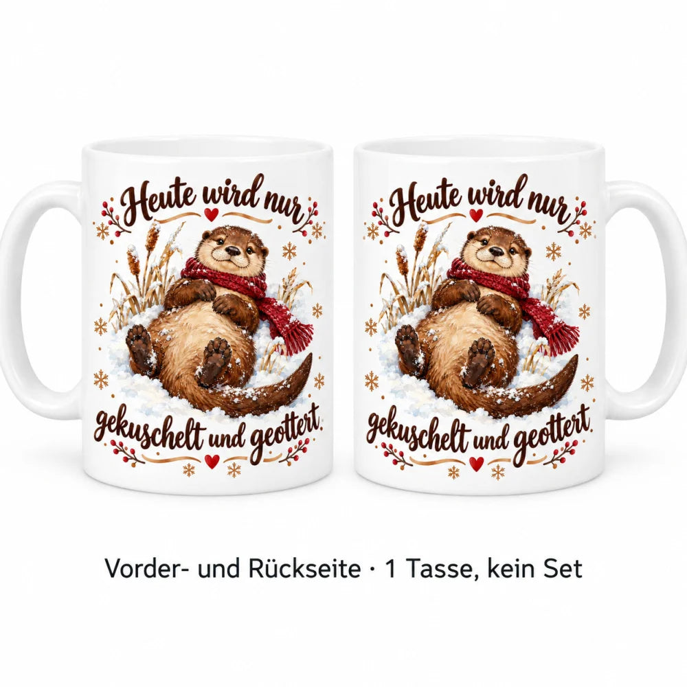 Otter Wintertasse mit Spruch aus Keramik 330ml Geschenk zu Weihnachten - WS-Trend.de