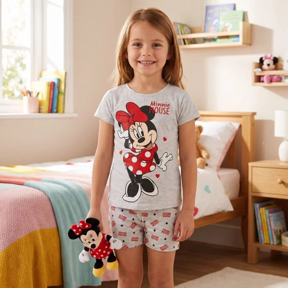 Disney Minnie Maus Mouse Kinder Schlafanzug Pyjama Gr. 116 Shirt Shorts - WS-Trend.de
