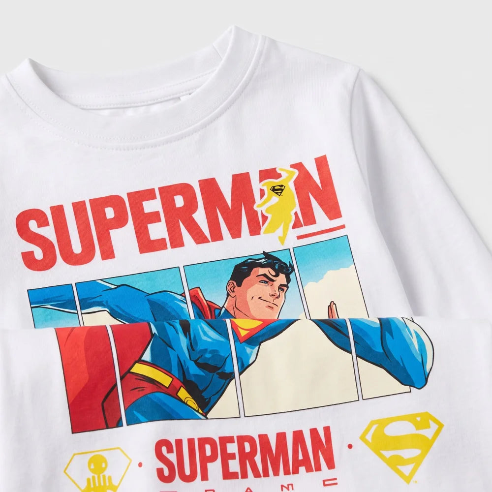 Print-Shirt DC Comics Superman Kinder Jungen langarm T-Shirt Langarmshirt - WS-Trend.de