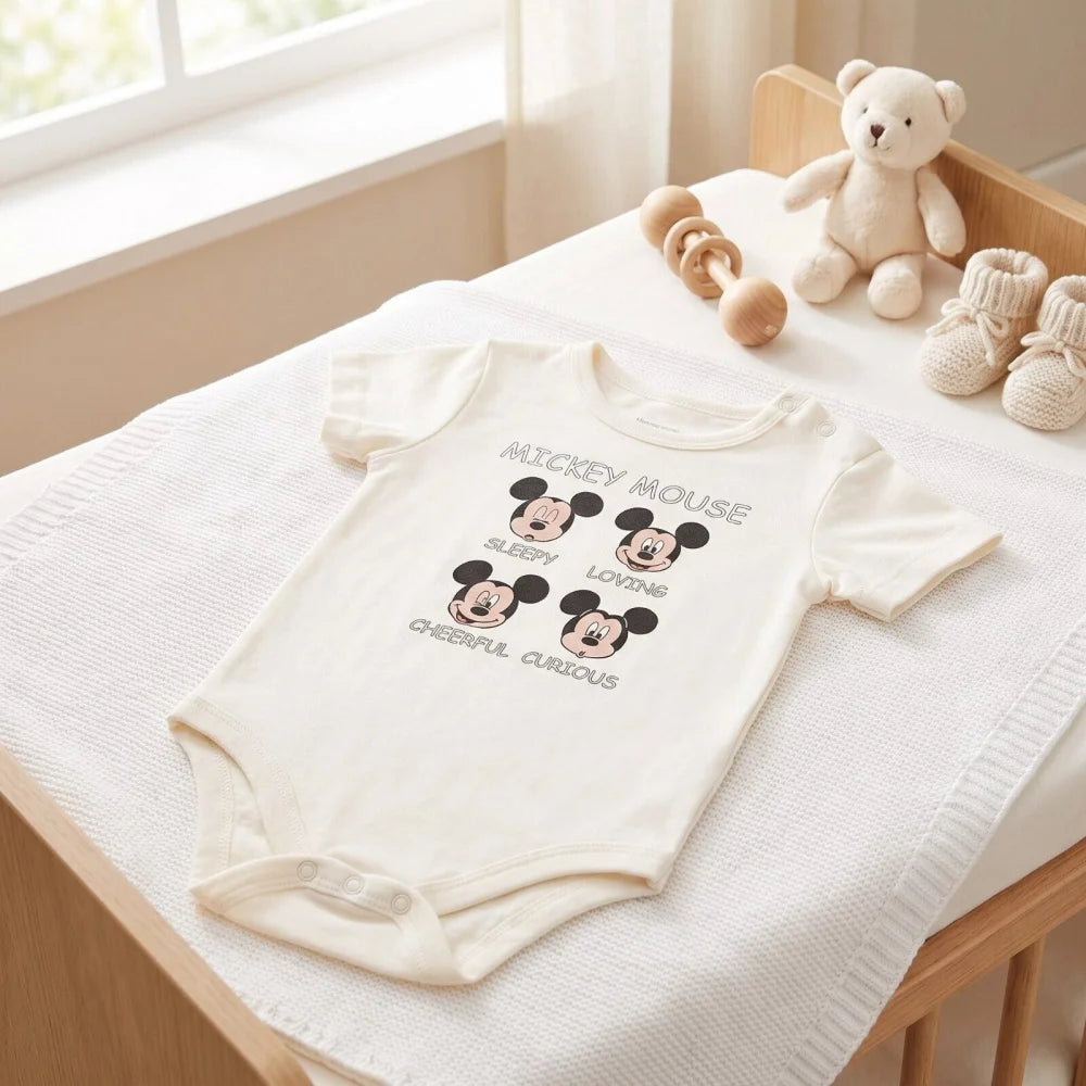 Disney Mickey Maus Baby Kleinkind kurzarm Body Strampler Schlafanzug Gr. 68 - 92 - WS-Trend.de