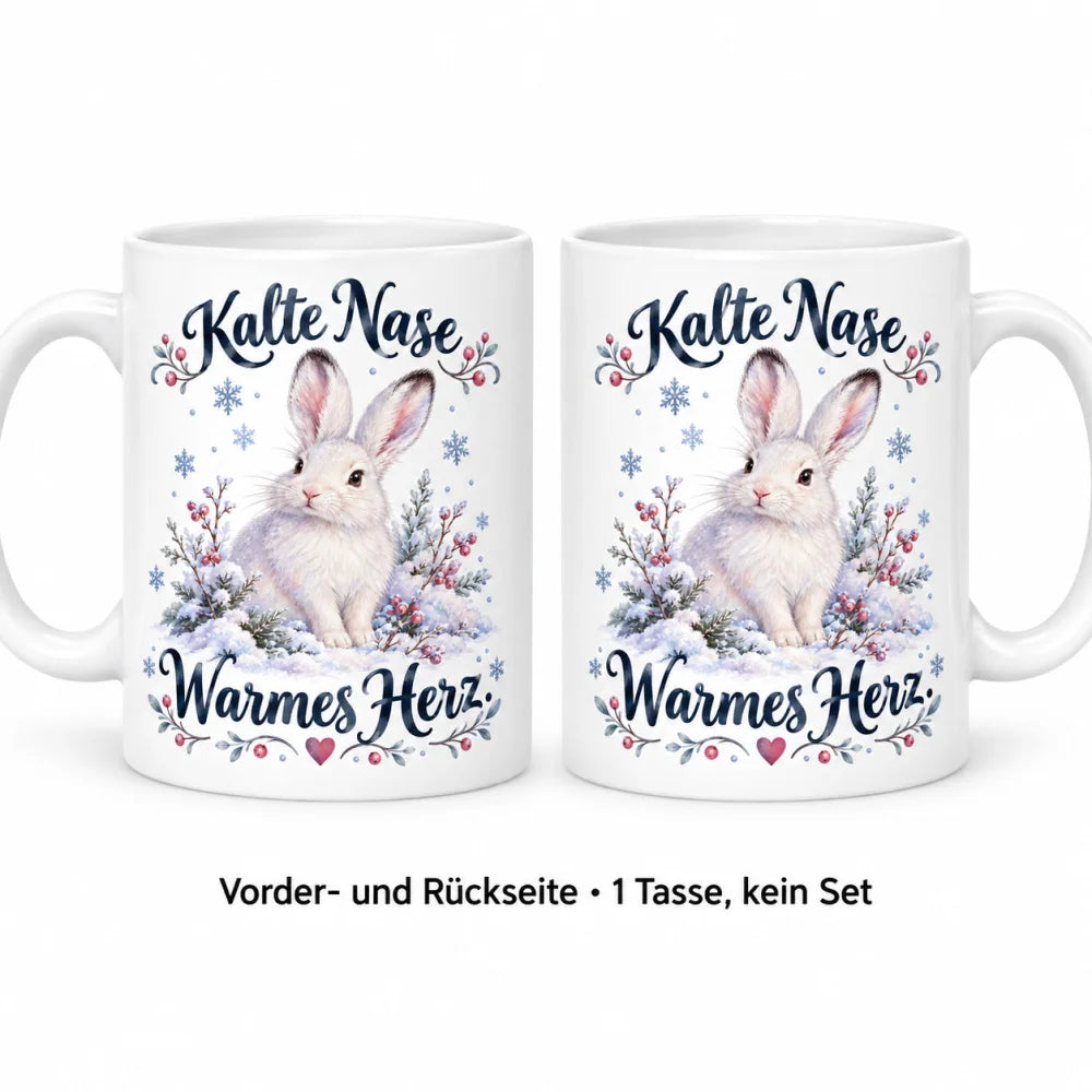 Schneehase Wintertasse mit Spruch Keramik 330 ml Geschenk fuer Freunde - WS-Trend.de