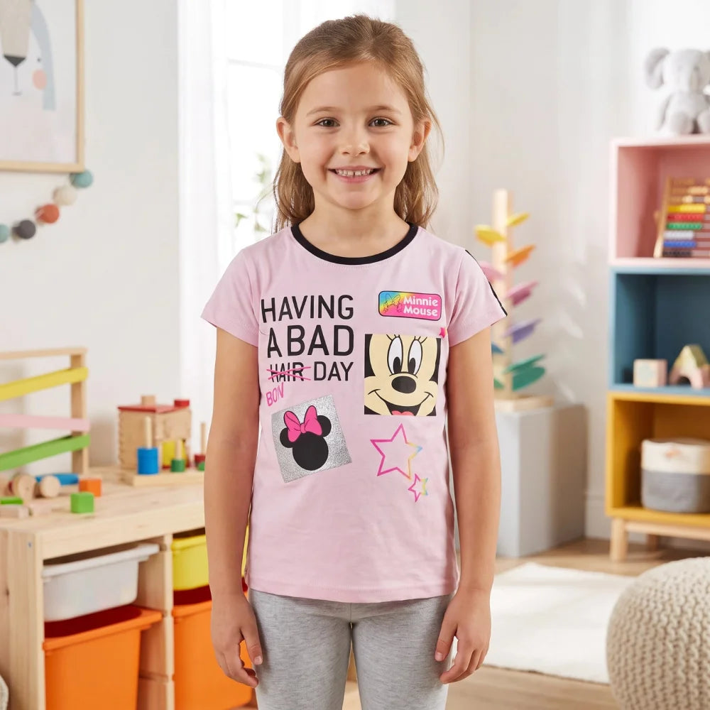 Disney Minnie Maus Mädchen Kinder T-Shirt Top Tops - Grün Rosa Gr. 104 bis 128 - WS-Trend.de