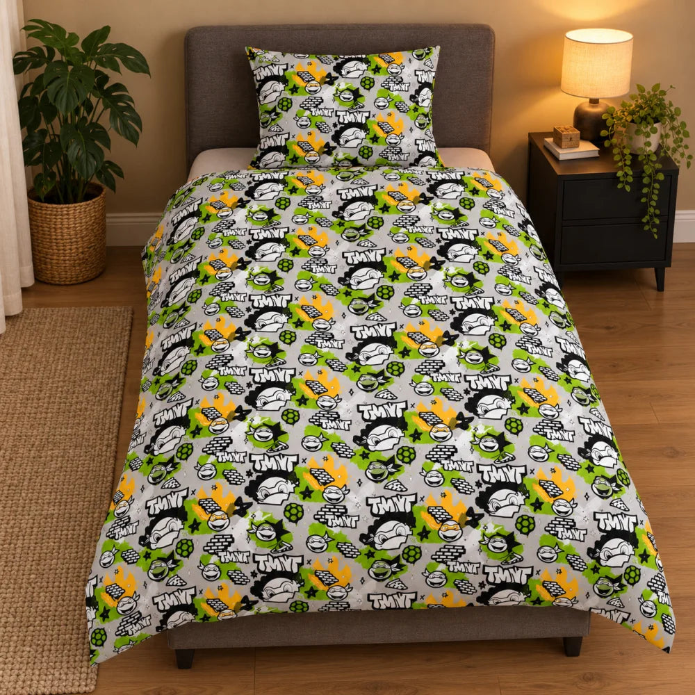 Ninja Turtles Wendebettwäsche 2-teilig 135-140x200 + 65x65 cm - WS-Trend.de