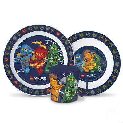 LEGO Ninjago Kinder Geschirr-Set 3 teilig Teller Schüssel Becher 350 ml
