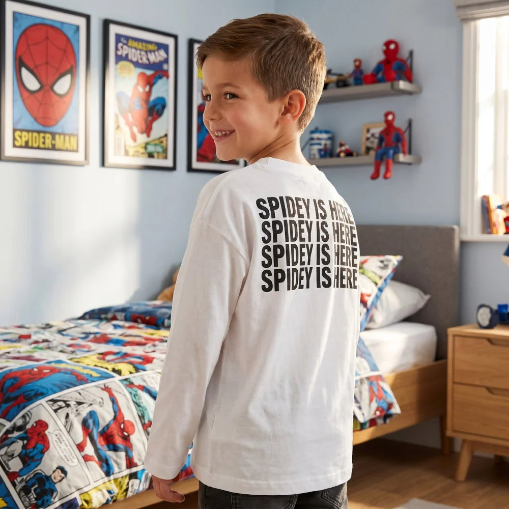 Marvel Spiderman Jungen Kinder Langarmshirt Shirt Gr. 98-128 -100% Baumwolle - WS-Trend.de