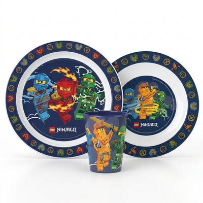 LEGO Ninjago Kinder Geschirr-Set 3 teilig Becher Teller Schüssel