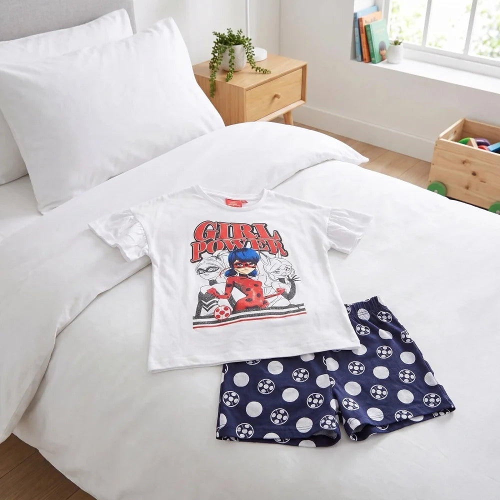 Miraculous Ladybug Queen Bee Kinder Schlafanzug Pyjama Kurz 104 - 128 baumwolle - WS-Trend.de