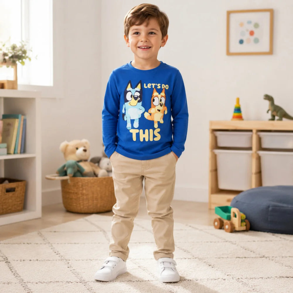 Bluey Bingo Kinder Langarmshirt langarm Shirt Gr. 92-116 Baumwolle - WS-Trend.de