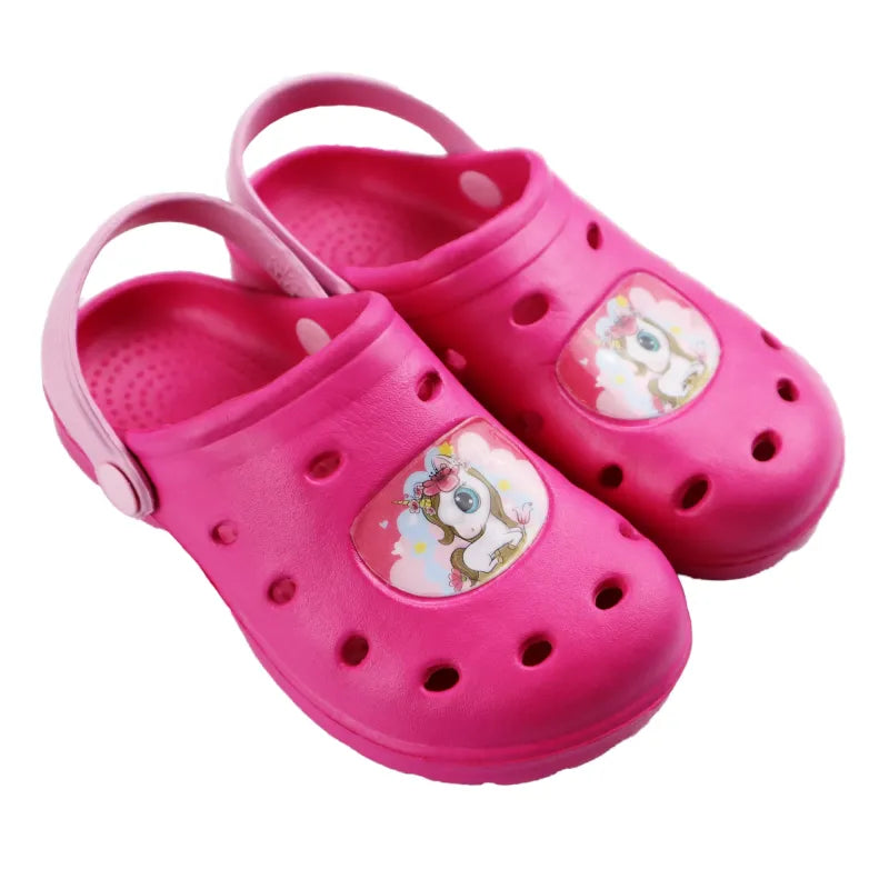 Süßes Einhorn Unicorn Kinder Clogs Sandalen - WS-Trend.de Badeschuhe Latschen 22-32 Pink Blau