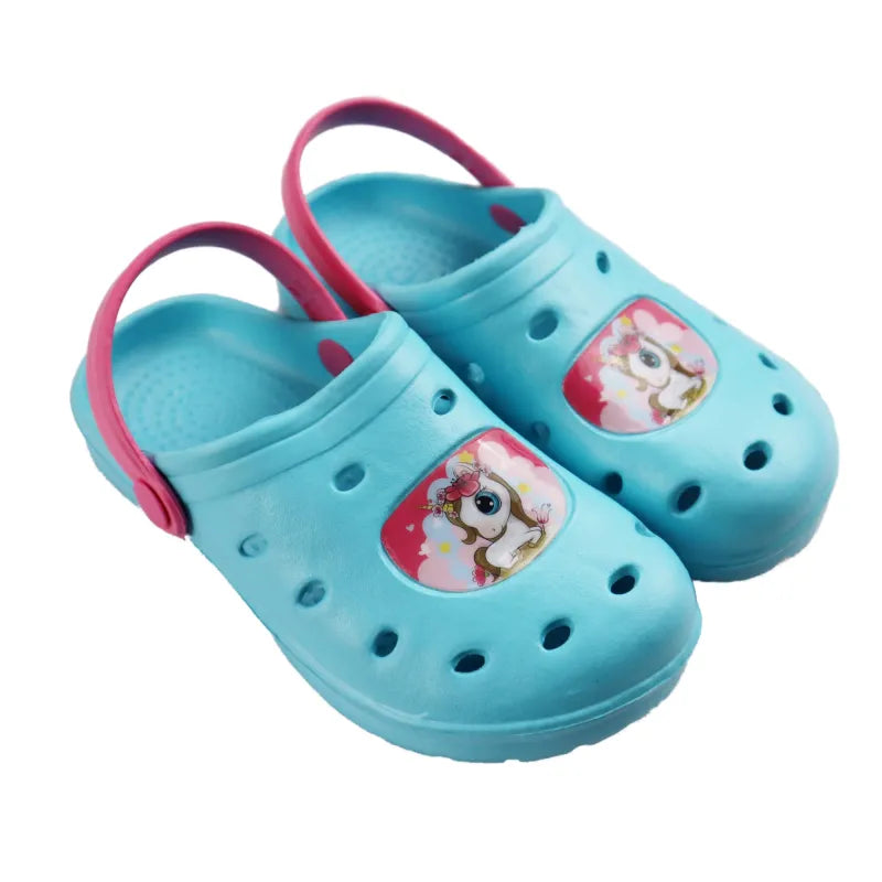 Süßes Einhorn Unicorn Kinder Clogs Sandalen - WS-Trend.de Badeschuhe Latschen 22-32 Pink Blau