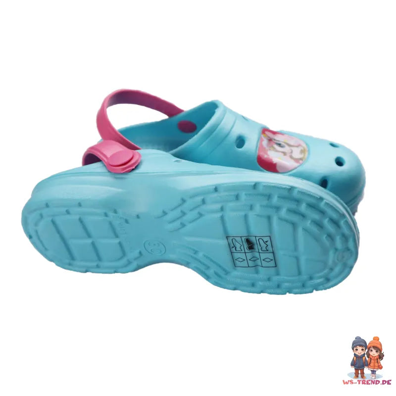 Süßes Einhorn Unicorn Kinder Clogs Sandalen - WS-Trend.de Badeschuhe Latschen 22-32 Pink Blau