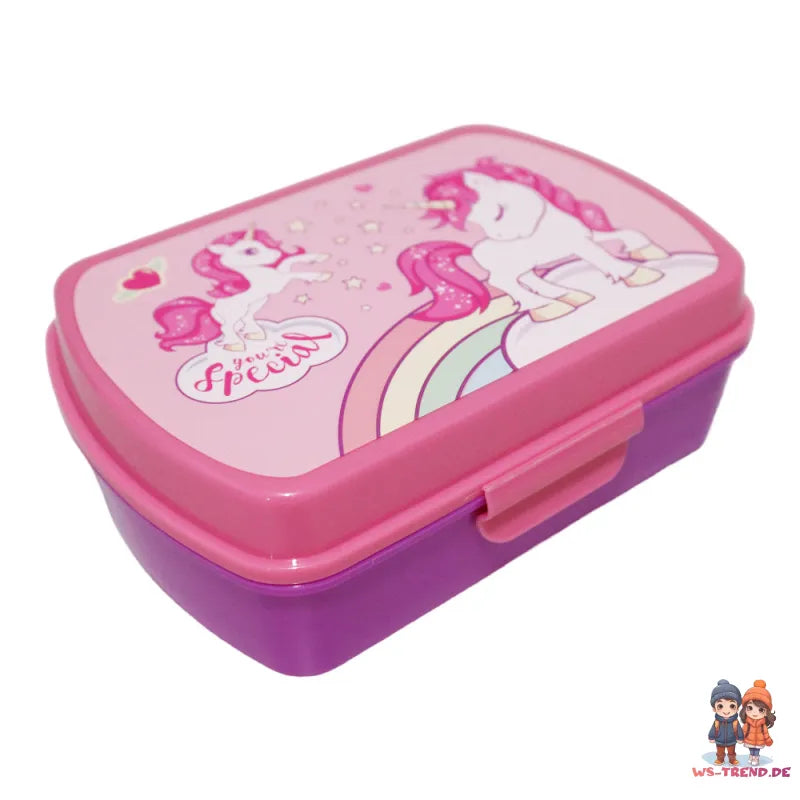 Sweet Einhorn Unicorn 2tlg. Lunch Set Brotdose plus Trinkflasche 500 ml - WS-Trend.de