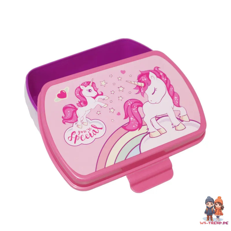 Sweet Einhorn Unicorn 2tlg. Lunch Set Brotdose plus Trinkflasche 500 ml - WS-Trend.de