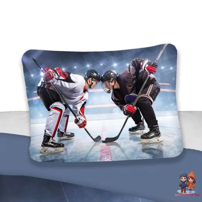 Eishockey Motiv Bettwäsche 2tlg Set 135x200 80x80 cm 100% Baumwolle - WS-Trend.de