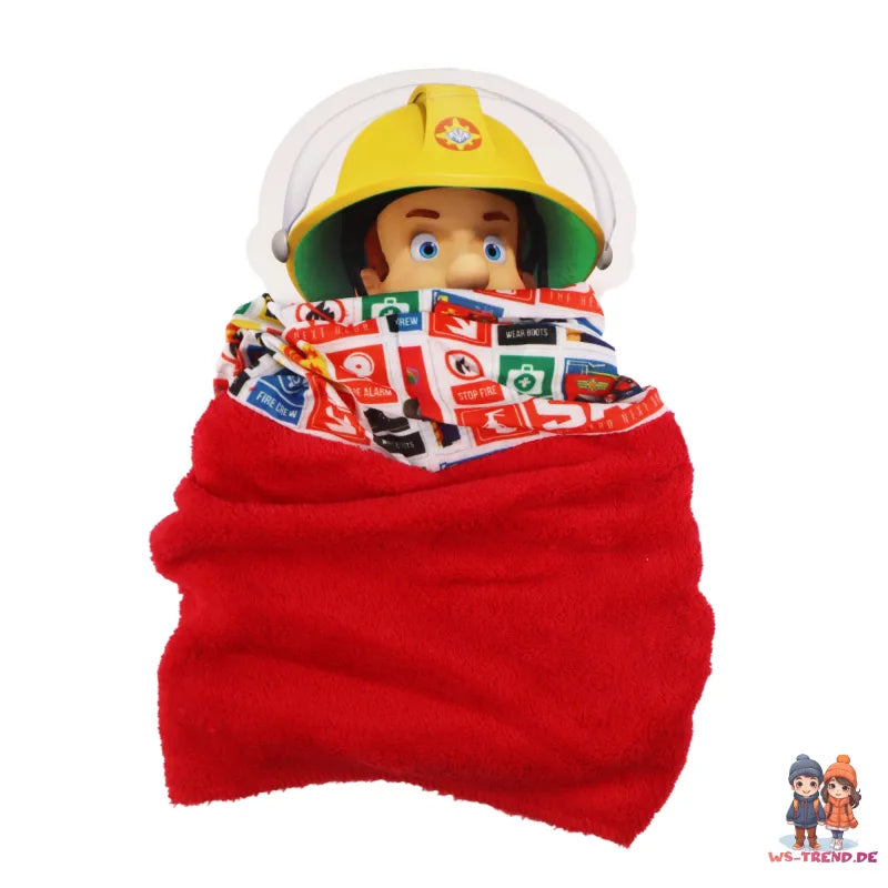 Feuerwehrmann Sam Kinder Herbst Wintermütze plus Loop WS Trend.de Winter Set Mütze Snood Schaal 52 54
