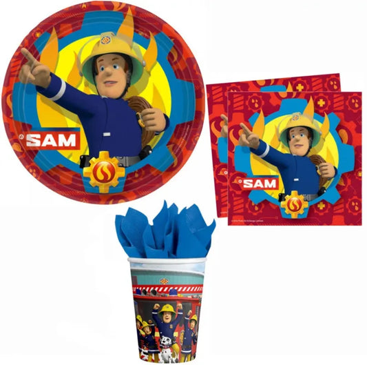 Feuerwehrmann Sam Kinder Geburtstag Partyset Set 36tlg. - WS-Trend.de Deko 36tlg.Geschirr
