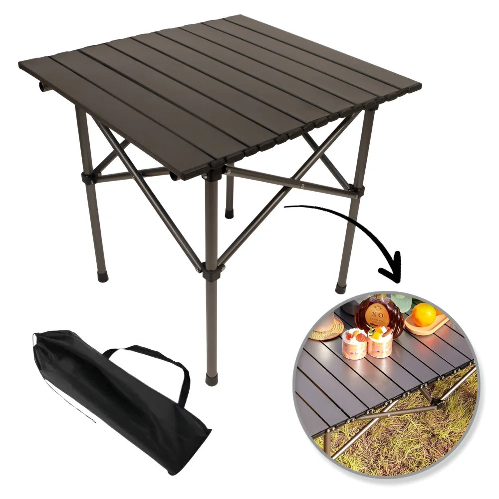 Klappbarer Camping Tisch 53×51×50 cm – faltbarer Outdoor Beistelltisch aus HDPE & pulverbeschichtetem Stahl 100% wasserdicht ultraleicht