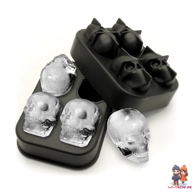 Totenkopf Eiswürfelform aus Silikon mit abnehmbarem Deckel Selbermachen XL - WS-Trend.de