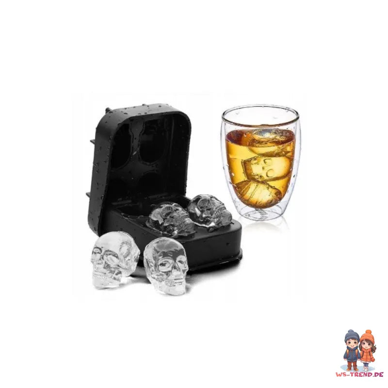 Totenkopf Eiswürfelform aus Silikon mit abnehmbarem Deckel Selbermachen XL - WS-Trend.de