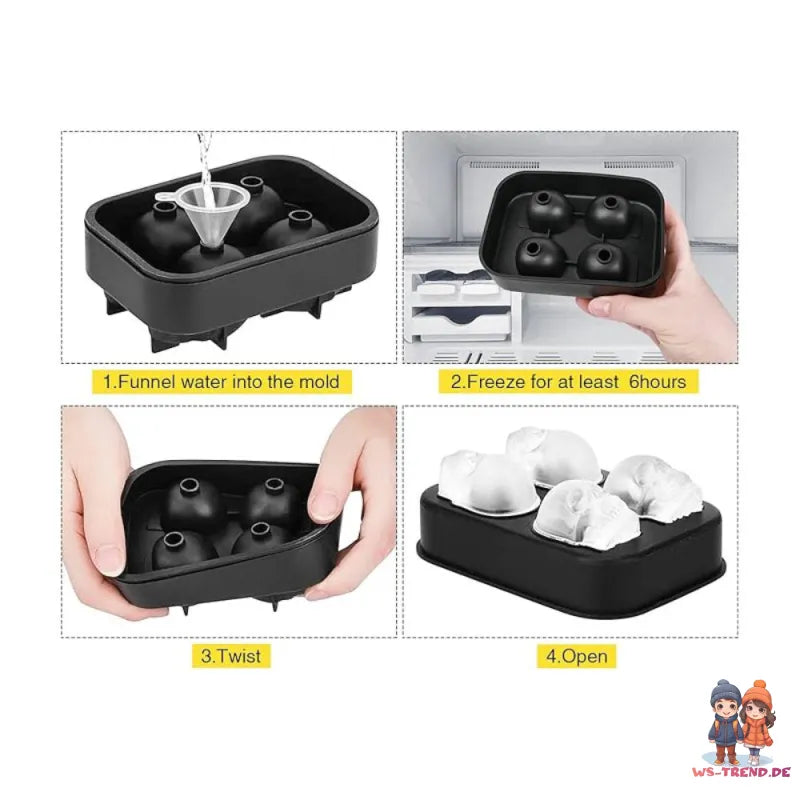 Totenkopf Eiswürfelform aus Silikon mit abnehmbarem Deckel Selbermachen XL - WS-Trend.de