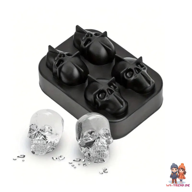 Totenkopf Eiswürfelform aus Silikon mit abnehmbarem Deckel Selbermachen XL - WS-Trend.de
