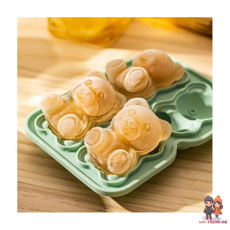 Teddybär Eiswürfelform aus Silikon mit abnehmbarem Deckel - WS-Trend.de