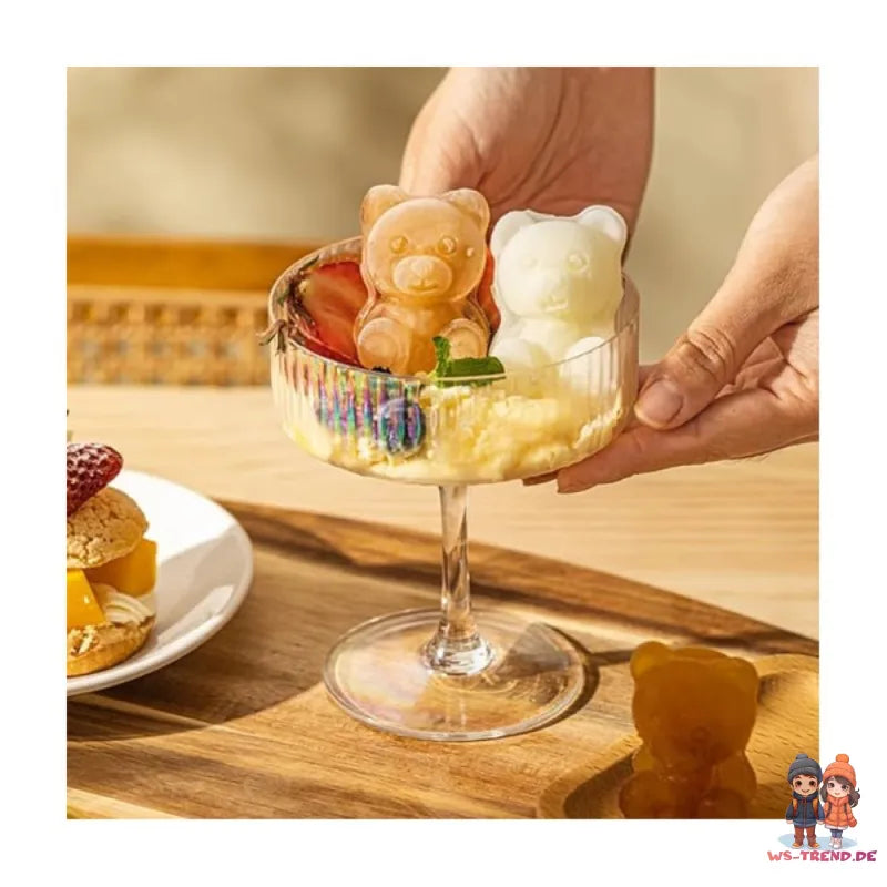 Teddybär Eiswürfelform aus Silikon mit abnehmbarem Deckel - WS-Trend.de