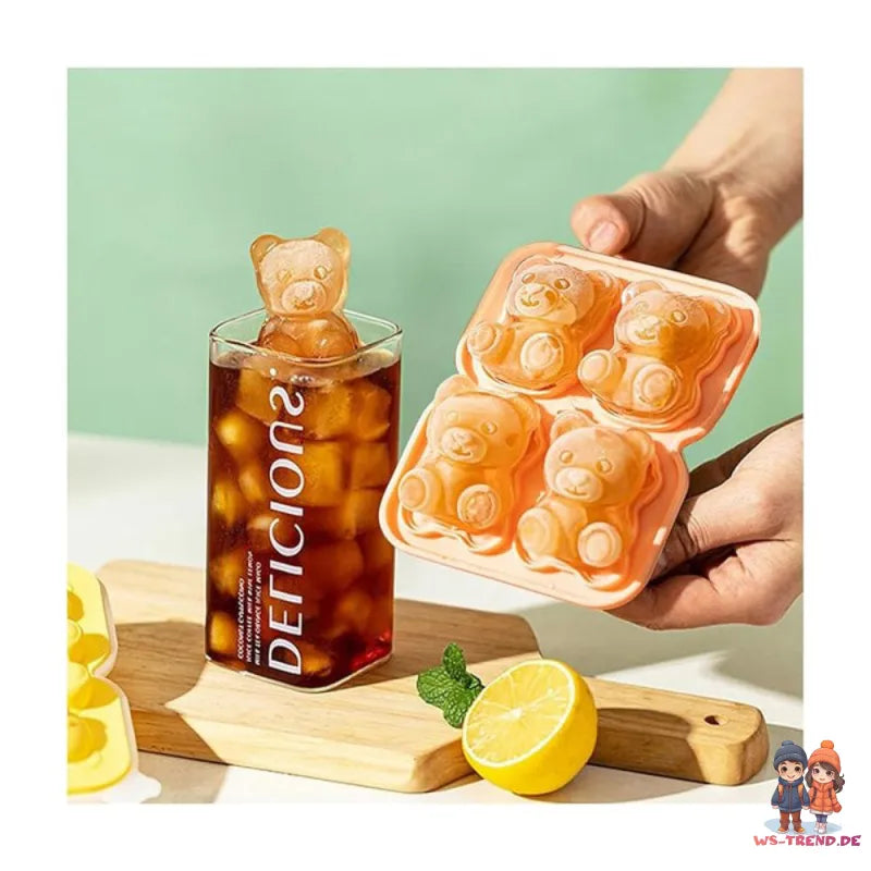 Teddybär Eiswürfelform aus Silikon mit abnehmbarem Deckel - WS-Trend.de
