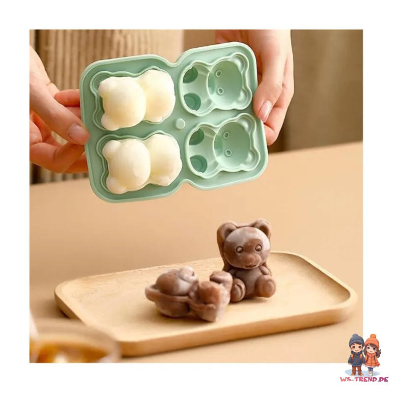 Teddybär Eiswürfelform aus Silikon mit abnehmbarem Deckel - WS-Trend.de