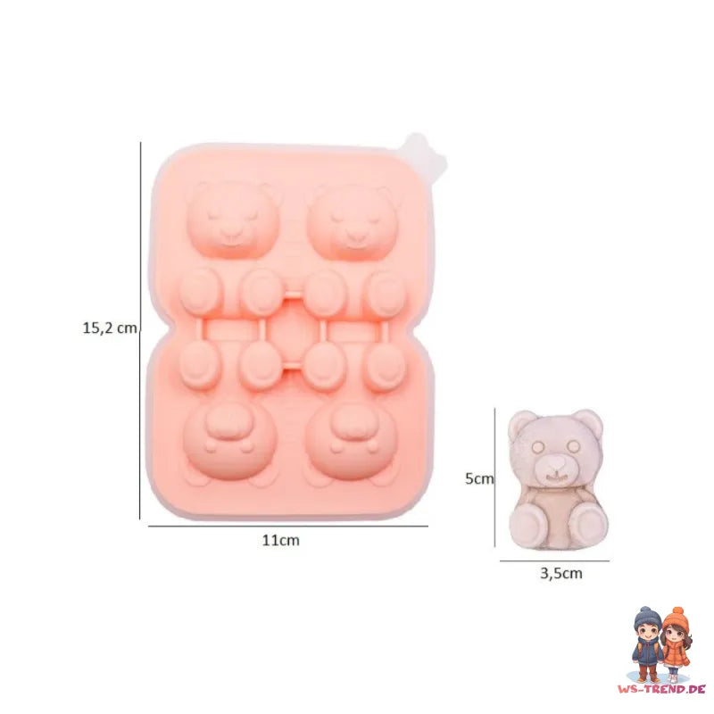 Teddybär Eiswürfelform aus Silikon mit abnehmbarem Deckel - WS-Trend.de