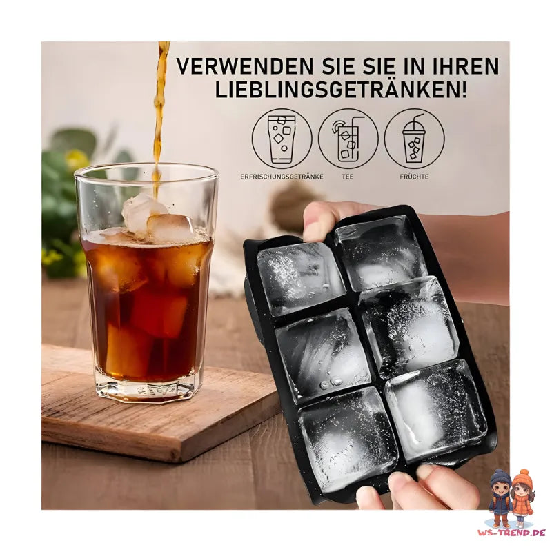 XL Eiswürfel Eiswürfelform aus Silikon Selbermachen 5 cm Würfel - WS-Trend.de